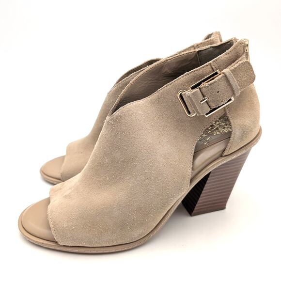 Vince Camuto Fareena Cutout Block Heel Bootie Women's Tortilla Size US9M EU40 - Picture 1 of 12